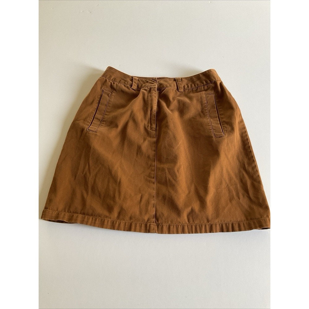 Elements 90s Brown Mini Skirt 100% Cotton Women Pockets Size 6 Y2K